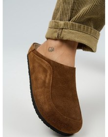 Resim Wind Kadın Hakiki Deri Düz Sabo Terlik-10494 Taba 