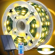 Resim 1 Güneş Noel Işıkları, 400 LED, 41.79 metre Yeşil Dize, IPX4, 8 Aydınlatma Modu ve 3 Zamanlayıcı Modu, Dış Mekan ve İç Mekan Tatil Süslemeleri için İdeal 