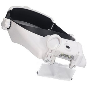 Resim Vkemall Kulaklıklı Usb Şarjlı Led Büyütec, 4+1 Cam Lensli, El Serbest Okuma-onarım Büyüme Aleti 1.5x-8x 