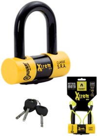 Resim Auvray Xtrem Mını Motosiklet U Disk Kilidi Sra Sertifikalı 52x65mm Hatırlatma Kablosu 