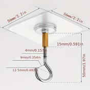 Resim 4 Adet Ağır Hizmet Tipi Yapışkanlı Tavan Kancaları, Çok İşlevli Metal Asma Kancaları, Cilalı Kaplama, Bitkiler, Sepetler, Fenerler, Bahçe Dekorasyonu, Festivaller için 