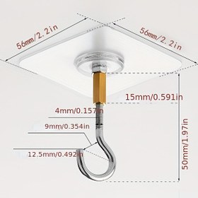 Resim 4 Adet Ağır Hizmet Tipi Yapışkanlı Tavan Kancaları, Çok İşlevli Metal Asma Kancaları, Cilalı Kaplama, Bitkiler, Sepetler, Fenerler, Bahçe Dekorasyonu, Festivaller için 