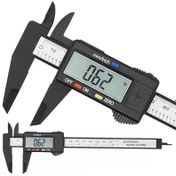 Resim 1 adet 150mm Elektronik Dijital Kaliper, Karbon Fiber Tasarım - PP Malzeme, Vernier Kaliper Ölçüm Aleti Mikrometre, Ofis ve Okul Malzemeleri için Hassas Ölçüm Aracı, Ofis Malzemeleri Kaliper | Modern Kaliper | Dayanıklı Yapı 