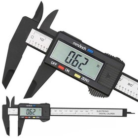 Resim 1 adet 150mm Elektronik Dijital Kaliper, Karbon Fiber Tasarım - PP Malzeme, Vernier Kaliper Ölçüm Aleti Mikrometre, Ofis ve Okul Malzemeleri için Hassas Ölçüm Aracı, Ofis Malzemeleri Kaliper | Modern Kaliper | Dayanıklı Yapı 
