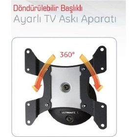 Resim Ultımate U 200 15'' 40'' Döndürülebilir Başlıklı Tv Askı Aparatı 