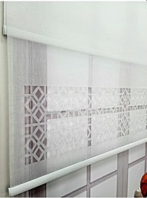 Resim Bbb Çift Mekanizmalı Keten Lazer Kesim Tül Ve Stor Perde Mlt1050 