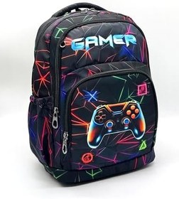 Resim BEVITTON Gamer Temalı Erkek Çocuk İlkokul Sırt Çantası Seti, 3 Parça, Oyun Kumanda Desenli, Siyah Renkli 