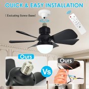 Resim 52.07/41.91 cm Akıllı LED Siyah Tavan Fanlı Lamba, Uzaktan Kumandalı, 3 Renk Sıcaklığı Ayarlanabilir, Sessiz Çalışma, Modern Minimalist Tasarım, Kolay Kurulum, E26/E27 Soketli, Yatak Odaları, Mutfaklar, Garaj ve Atölyeler İçin 