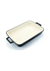 Resim Lava Fırın Tepsisi Dikdörtgen İçi Krem Siyah 26 X 40 Cm Siyah 