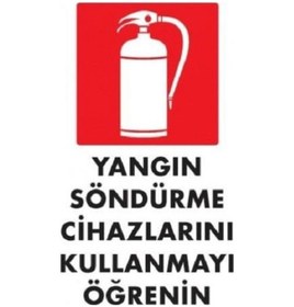 Resim Uyarı Levhası Yangın Söndürme Cihazlarını Kullanmayı Öğr 