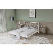 Resim Metalia Gm 227 Gözde Dublex Metal Karyola Beyaz 150X200 