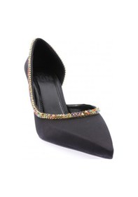 Resim Dgn 1328 Kadin Transparan Detayli Stiletto 1328-2150-R1671 Siyah Saten 