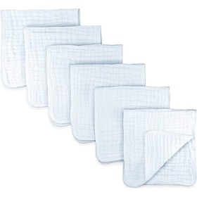 Resim Gajeena Bebe Mümtek Kumaşı Altı Katlı Bebek Burp Cloth, Mide Gazı Ve Mide Tutanakları İçin, Yeşil 6 Adet Paketi, Toksiksiz Ve Dayanıklı 