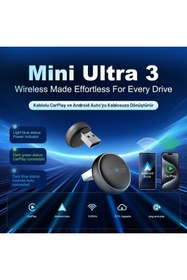 Resim carlinkit 2026 Versiyon Mini Ultra 3 Kablosuz CarPlay & Android Auto Dönüştürücü –Tak & Çalıştır 
