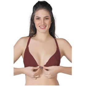 Resim Bordo Mı Emay 187 B Önden Açılır Balenli Sporcu Sütyen Bordo 