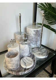 Resim Leylak 8'li Banyo Seti Beyaz - Gri 