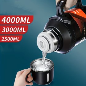 Resim 4000ml/3000ml/2300ml Paslanmaz Çelik Yalıtımlı Su Şişesi Katlanabilir Saplı - Sızdırmaz, BPA İçermez, Yürüyüş, Tırmanma, Plaj Seyahati için Büyük Kapasite, İçecekleri Sıcak veya Soğuk Tutuyor, Dayanıklı 304 Paslanmaz Çelik, Taşıması ve Dökmesi Kolay 