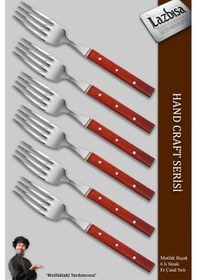 Resim Hand Craft Serisi 6 Parça Steak Et Kahvaltı Yemek Çatalı Mft-2547 Diğer 