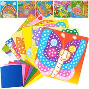 Resim 6'lı Rastgele Karikatür Mozaik Çıkartmaları Kendinden Yapışkanlı El Yapımı Grafiti Etiketleri Günlük El Yapımı Karşılaştırma Yaratıcı Stickerlar 