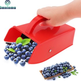 Resim Dayanıklı Metal Taraklı Meyve Toplama Tırmığı - Kırmızı, Ergonomik Tutma Saplı, Hafif ve Bulaşık Makinesine Uygun - Yaban Mersini, Ahududu, Böğürtlen, Kuzukulağı için İdeal Ev, Çiftlik veya Hediye Aracı, Meyve Hasat Ekipmanı, Güvenli Saklama Kabı Özellikli 