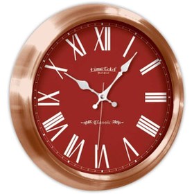 Resim Time Gold Bakır Renkli Metal Çerçeveli Salon Ofis Duvar Saati 34 Cm 
