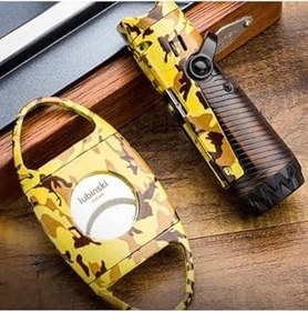 Resim Lubinski Yeni Seri Çakmak Ve Kesici Puro Seti Camo Yellow 