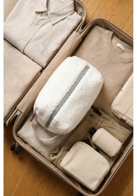 Resim Fluffy Fermuarlı Düzenleyici Organizer Çanta Gri 