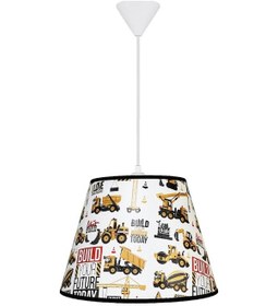 Resim Şenay Aydınlatma Çocuk Odası Konik Pvc Avize Sarkıt-Sarı Mühendis 