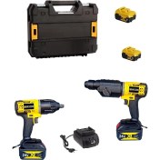 Resim Depolife Şarjlı Darbeli Bijon Matkap Vidalama ve Sds Kırıcı Delici Hilti Seti 2 Makina 2 Akü Şarj Çanta 