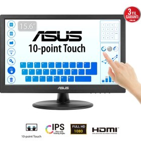 Resim Asus VT169HE 15.6" 1920X1080 Vga/hdmı Dokunmatik Siyah IPS LED Monıtor 