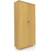 Resim Elizza Büyük Boy Tam Kapak Kitaplık Dosya Dolabı Teak - 80X38X188 