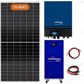 Resim Yapı Solar Tommatech 15 Kw Lityum Akülü 11 Kw Mppt İnverterli Hazır Solar Enerji Paketi 