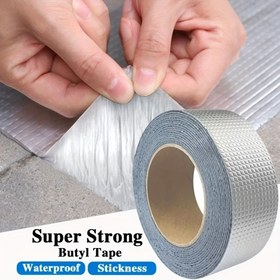 Resim Sızıntı Onarımı İçin Süper Güçlü Butil Alüminyum Folyo Bant - Boru ve Çatı Yama İçin Su Geçirmez Yapıştırıcı Mühürleyici - Dış Mekan Kullanımı İçin Dayanıklı Yüzeylerin Mühürlemesi İçin Bant - Çoklu Boyutlar Mevcut RV Butil Bant 