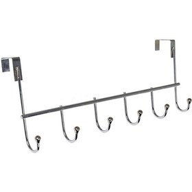 Resim Kapı Arkası Askılık 6 Kancalı Metal Gümüş 