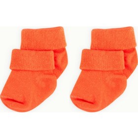 Resim Novibaby 2'li Bambu Bebek Çorap I Orange I 0 6 Ay I Turuncu Yenidoğan Bebek Çorabı Çok Renkli 