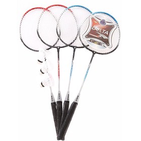 Resim Delta Ekipman Badminton Malzemeleri BADMINTON 4 RAKET + 3 TOP SET 
