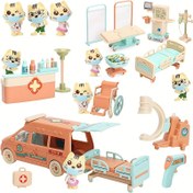 Resim Simüle Kedi Doktoru Bakım Evcil Hayvan Oyuncak Seti, Evcil Hayvan Oyuncak DIY Bulmaca Simüle Hastane ve Ambulans Oyuncak Modeli Eğitici Oyuncak Çocuklar Erkek ve Kızlar için Uygun Tatil Hediye Aksesuarları Renk Rastgele 