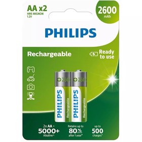 Resim Philips R6B2A260/10 AA 2600 Mah Şarj Edilebilir Kalem Pil 2'li 