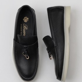 Resim Bueno Shoes Siyah Flotter Deri Kadın Loafer 05ws101 