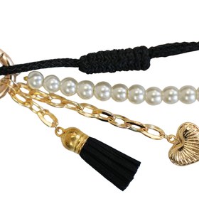 Resim Noir Pearl El Yapımı Örgü Dokulu Çanta Süsü - RopeCharm (Bag Charm) | Happyangels 