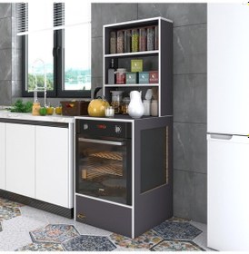 Resim Kenzlife ankastre fırın dolabı nevgece gri 165*60*56 mutfak eko düz 