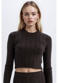 Resim Defacto Slim Fit Dar Kesim Bisiklet Yaka Triko Kazak A2057AX24AUAR227 Antrasit 