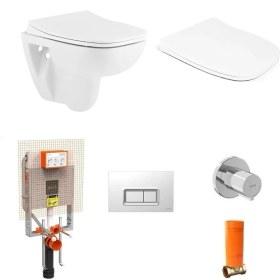Resim Seramiksan Petite Asma Klozet + Yavaş Kapanır Kapak + Vitra Gömme Rezervuar Set 