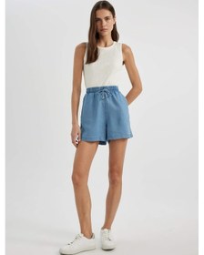 Resim DeFacto Yüksek Bel Tensel Şort B5234AX24SMNM28 Mavi 