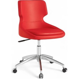 Resim Latina Deri Bilgisayar Koltuğu Kırmızı 