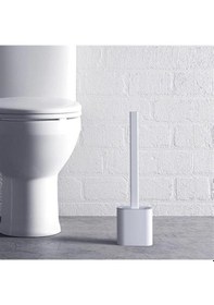 Resim Banyo Hijyeni İçin Duvar Tipi Kapaklı Askılı Klozet Tuvalet Fırçası Seti 