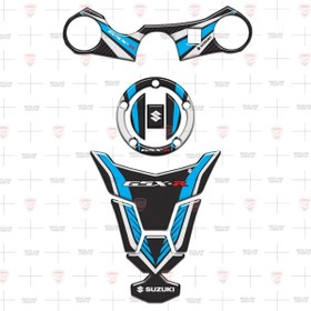 Resim Redline Grafik Suzuki Gsx-r Gsxr 600 750 2006-2017 Special Ice Blue Karbon Tank Pad Depo Kapak Gidon Pad Set 