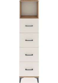 Resim Arges Dolap Tek Raflı 4 Çekmeceli 44x30x182 Çam-aytaşı Çam 