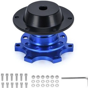 Resim Mavi Evrensel Direksiyon Hızlı Bırakma Göbeği Boss Kiti Tekerlek Göbeği Adaptörü 6 Delikli Direksiyon Simidi Göbeği İçin 
