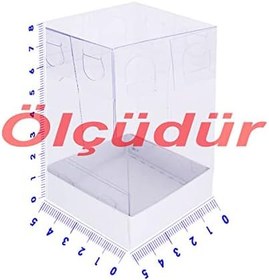 Resim Asetat Kutu Altı Karton 5X5X8 CM (50 Adet) Puantiyeli Mavi 